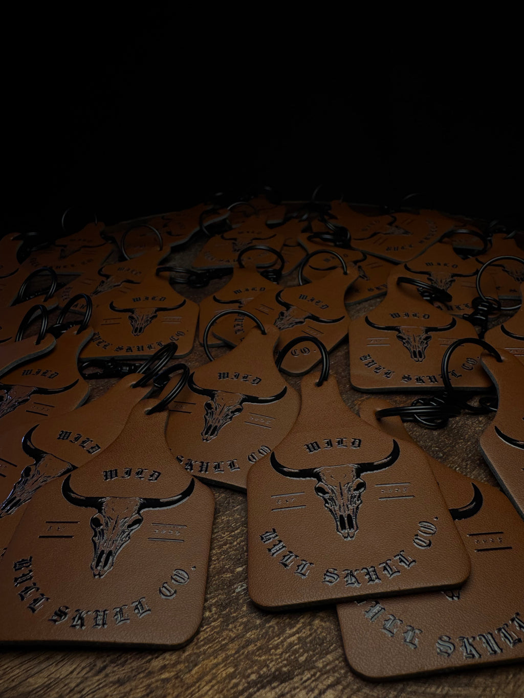 Rawhide Leatherette Cattle Tag Key Chain – Wild Bull Skull Co. Original 3D Logo