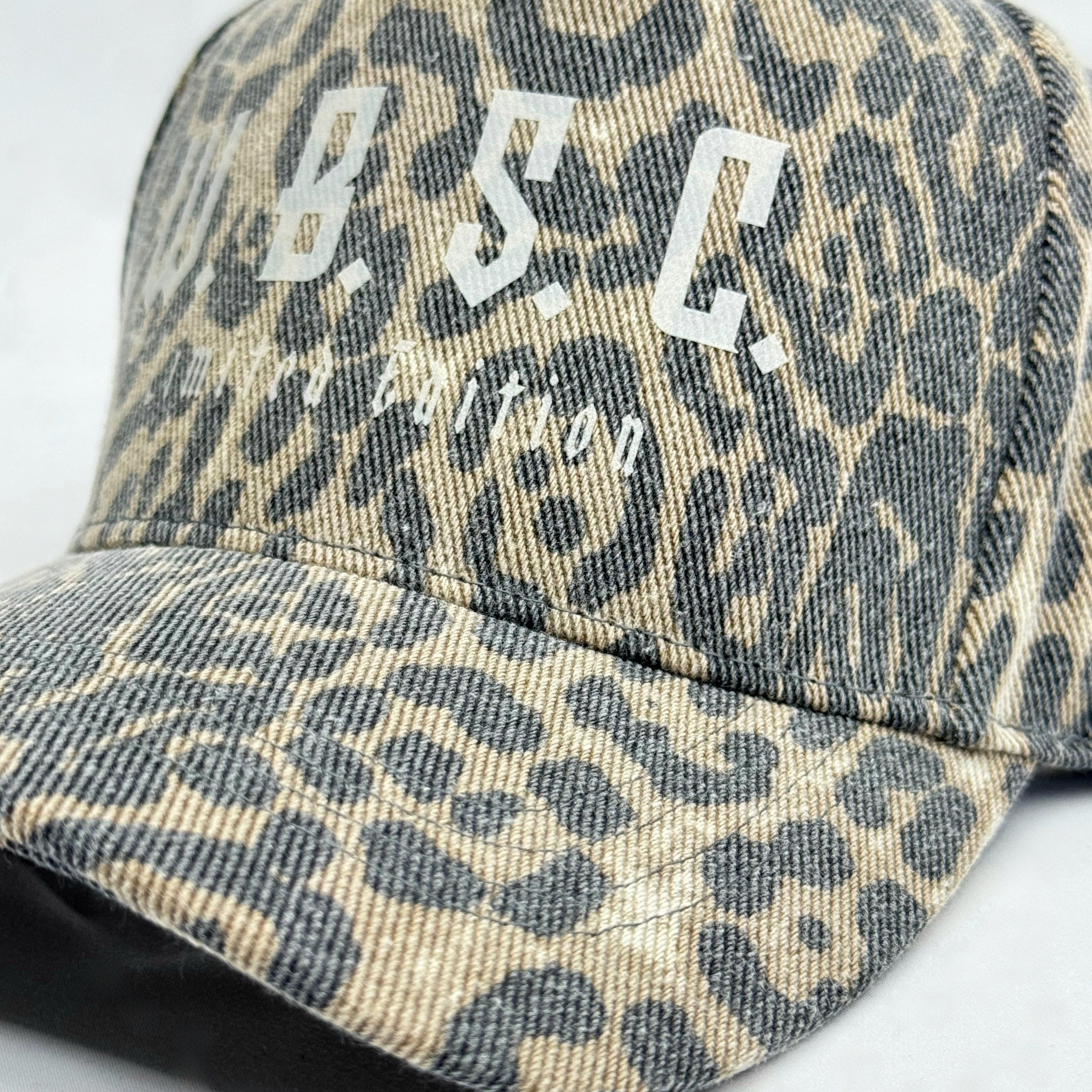 Leopard Washed 5 panel Trucker Hat