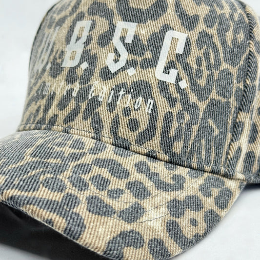 Leopard Washed 5 panel Trucker Hat