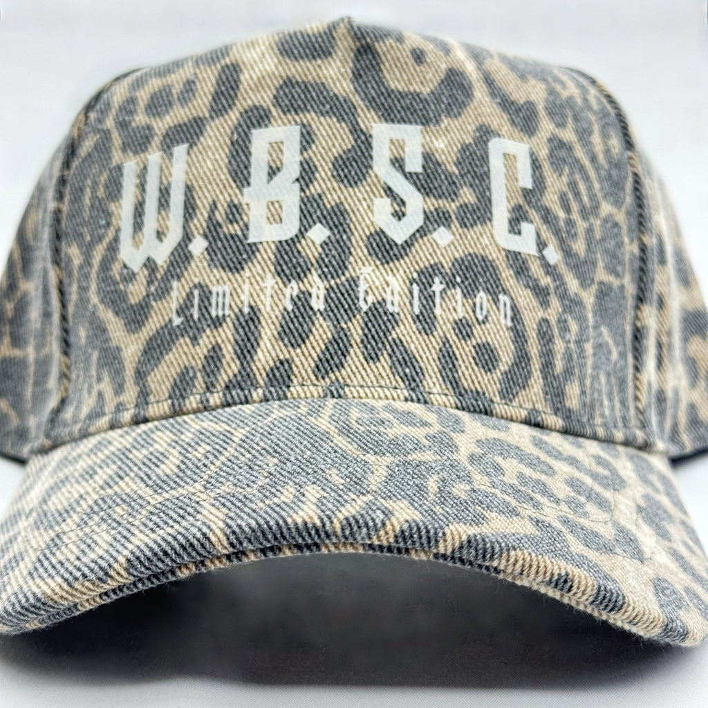 Leopard Washed 5 panel Trucker Hat