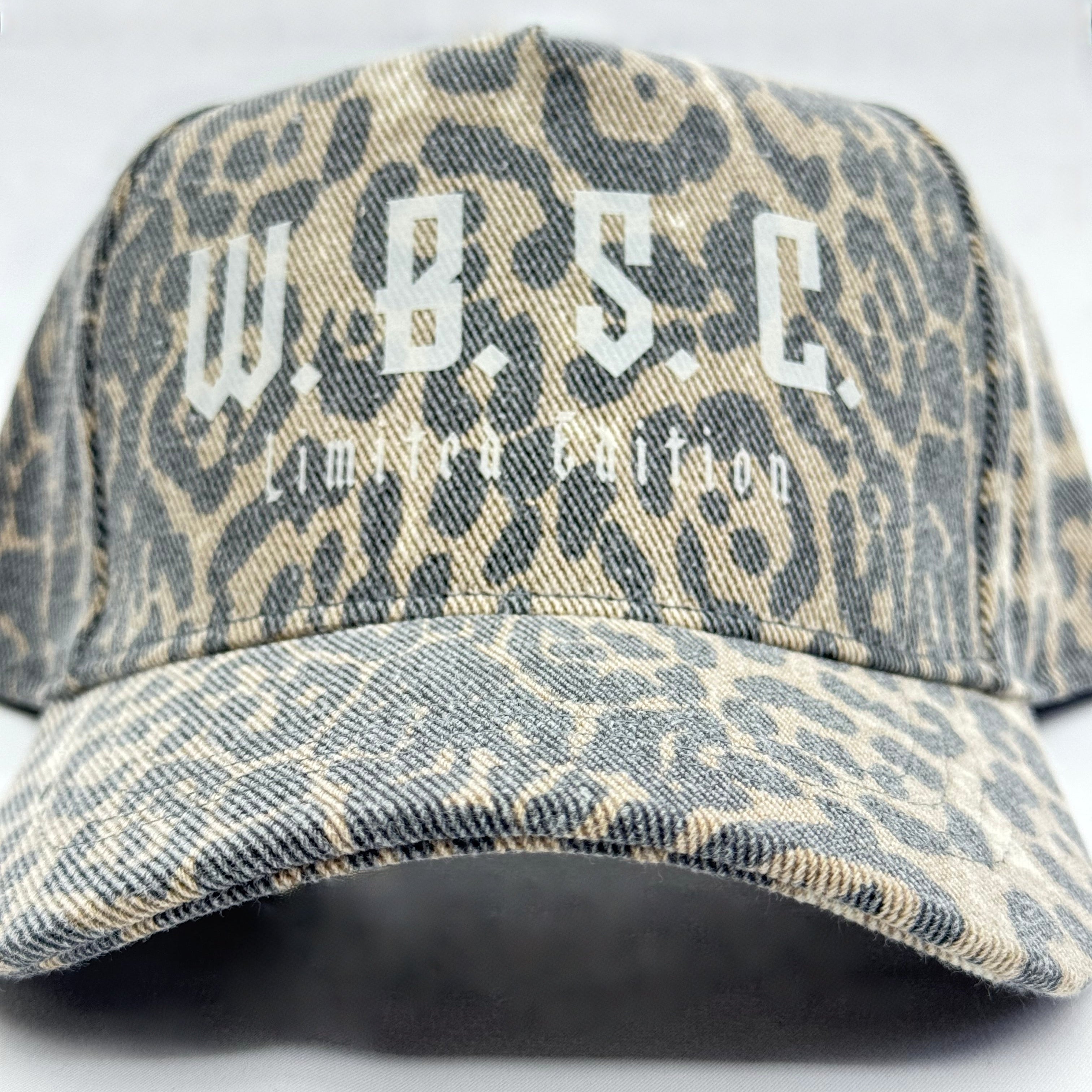Leopard Washed 5 panel Trucker Hat